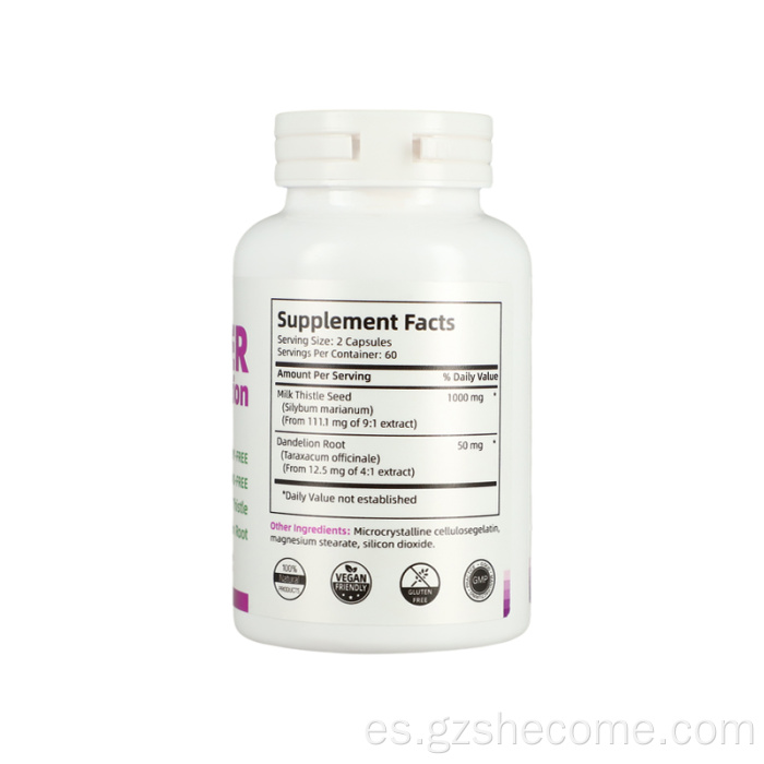 Shecome Cápsulas de protección hepática Apoyo de desintoxicación para la salud del hígado